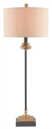 Currey and Company - 6334 - One Light Table Lamp - Pinegrove - Antique Brass/Black