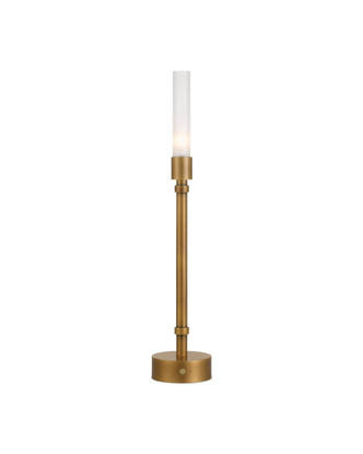 Currey and Company - 6700-0013 - One Light Table Lamp - Paseo - Polished Antique Brass/Frosted