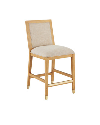 Currey and Company - 7000-0892 - Counter Stool - Santos - Sea Sand/Satin Brass