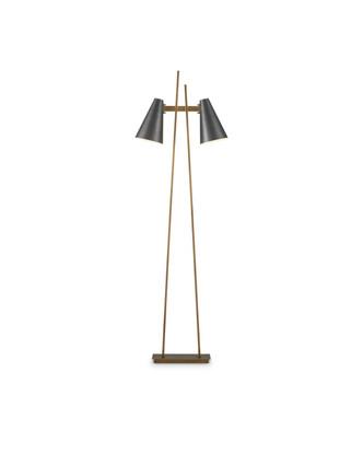Currey and Company - 8000-0163 - LED Floor Lamp - Duet - Oil Rubbed Bronze/Antique Brass