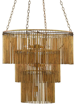 Currey and Company - 9000-0247 - Seven Light Chandelier - Mantra - Gold Leaf
