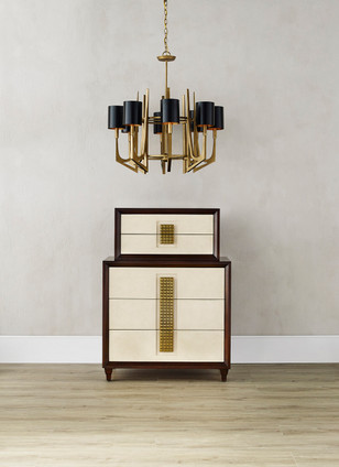 Umberto Brass Chandelier Eight Light Chandelier (9000-0332)
