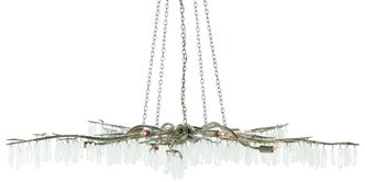 Currey and Company - 9000-0368 - Ten Light Chandelier - Forest Light - Textured Silver/Natural