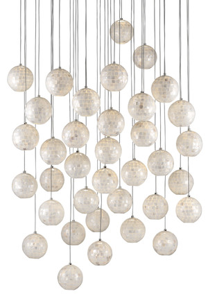 Currey and Company - 9000-0722 - 36 Light Pendant - Finhorn - Natural/Silver