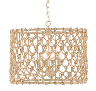 Currey and Company - 9000-0803 - Four Light Chandelier - Chesapeake - Natural/Smokewood/Beige