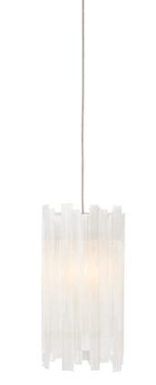 Currey and Company - 9000-0881 - One Light Pendant - Escenia - Frosted White/Silver