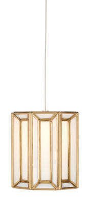 Currey and Company - 9000-0888 - One Light Pendant - Daze - Antique Brass/White/Silver
