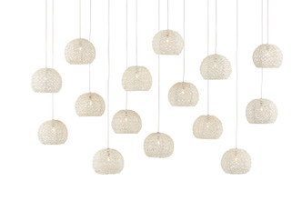 Currey and Company - 9000-0913 - 15 Light Pendant - Piero - Sugar White/Silver
