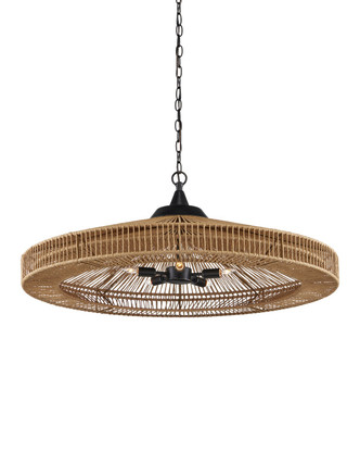 Currey and Company - 9000-0921 - Five Light Chandelier - Maldives - Natural/Satin Black