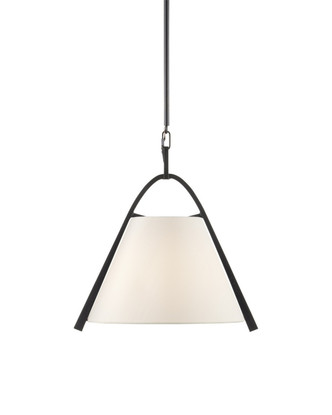 Currey and Company - 9000-0951 - One Light Pendant - Frey - Satin Black/Off-White