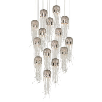 Currey and Company - 9000-1029 - 15 Light Pendant - Medusa - Nickel/Clear/Silver