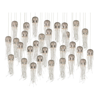 Currey and Company - 9000-1031 - 30 Light Pendant - Medusa - Nickel/Clear/Silver