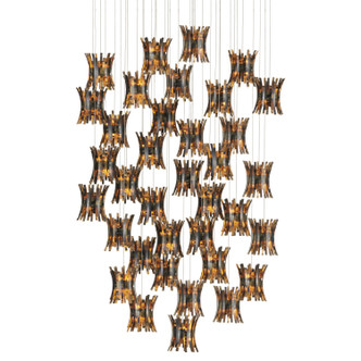 Currey and Company - 9000-1046 - 36 Light Pendant - Alsop - Brown/Black/Natural/Silver