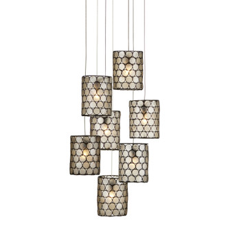 Currey and Company - 9000-1049 - Seven Light Pendant - Regatta - Natural/Cupertino/Silver