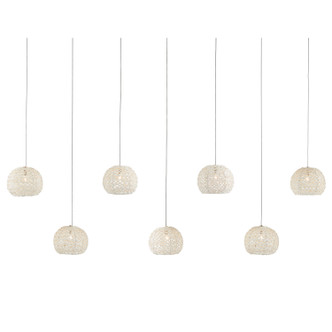 Currey and Company - 9000-1066 - Seven Light Pendant - Piero - Sugar White/Silver