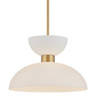 Currey and Company - 9000-1094 - One Light Pendant - Zevio - White/Antique Brass