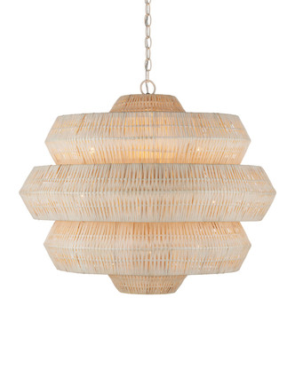 Currey and Company - 9000-1134 - Nine Light Chandelier - Antibes - Bleached Natural/Snow White