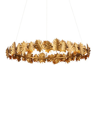 Currey and Company - 9000-1145 - LED Chandelier - English Oak Chandelier - Gold Leaf