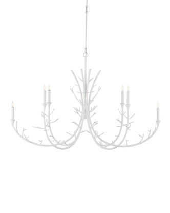 Currey and Company - 9000-1207 - Six Light Chandelier - Twiggy - Gesso White
