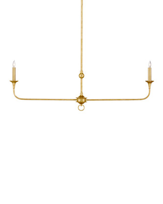 Currey and Company - 9000-1256 - Two Light Chandelier - Nottaway - Contemporary Gold Leaf