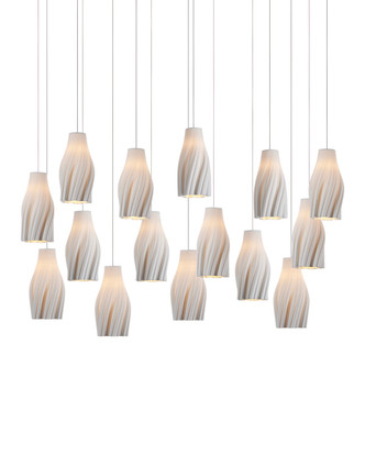 Currey and Company - 9000-1274 - 15 Light Pendant - Posh - White/Silver