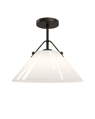 Currey and Company - 9000-1281 - One Light Pendant - Bronwen - Opaque White/Oil Rubbed Bronze