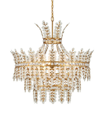 Currey and Company - 9000-1295 - Four Light Chandelier - Bradshaw - Frosted/Clear/Brass