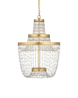 Currey and Company - 9000-1305 - LED Chandelier - Mademoiselle - Clear/Contemporary Gold Leaf/Contemporary Gold