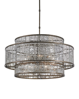 Currey and Company - 9454 - Eight Light Chandelier - Fantine - Antique Mirror/Pyrite Bronze