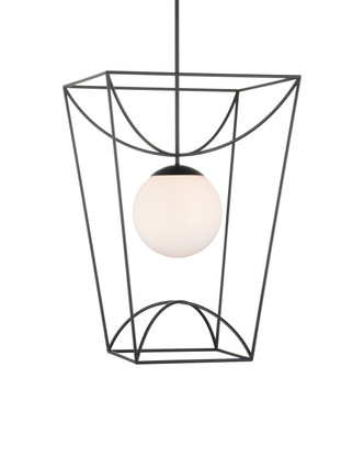 Currey and Company - 9500-0013 - One Light Lantern - Rochefort - Black/White