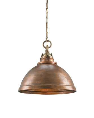 Currey and Company - 9857 - One Light Pendant - Admiral - Copper/Antique Brass