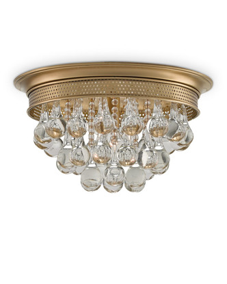 Currey and Company - 9999-0002 - One Light Flush Mount - Worthing - Antique Brass