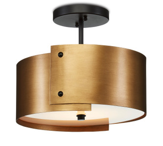 Currey and Company - 9999-0063 - One Light Semi-Flush Mount - Ritsu Collection - Antique Brass/Black