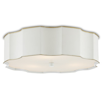 Currey and Company - 9999-0067 - Three Light Flush Mount - Wexford - Snow White/Gold/White