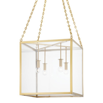 Hudson Valley - 4118-AGB - Four Light Lantern - Catskill - Aged Brass