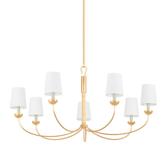 Hudson Valley - 5307-VGL - Seven Light Chandelier - Montpelier - Vintage Gold Leaf