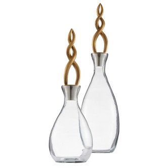Arteriors - ARI12 - Decanters Set of 2 - Elixir - Smoke/Vintage Brass