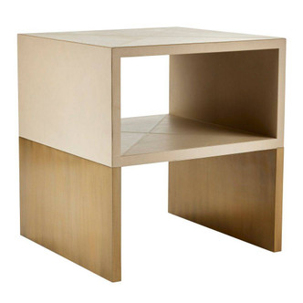 Arteriors - FEI07 - End Table - Talcon - Dove Leather/Antique Brass Clad