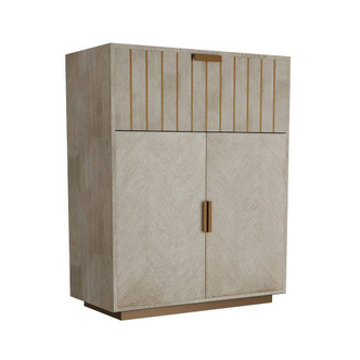 Arteriors - FNS05 - Cocktail Cabinet - Upton - Smoke Oak Veneer/Vintage Brass