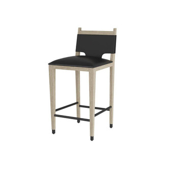 Arteriors - FSI08 - Bar Stool - Burdock - Ebony Leather