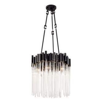 Varaluz - 309P06MBFG - Six Light Pendant - Matrix - Matte Black/French Gold