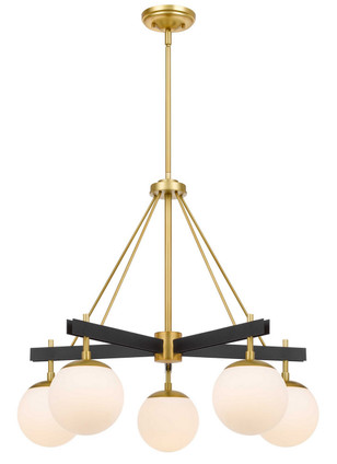 Varaluz - 352C05BLSB - Five Light Chandelier - Allie - Black/Satin Brass