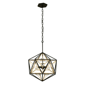 Varaluz - 353P03MBFG - Three Light Pendant - Marcia - Matte Black/French Gold