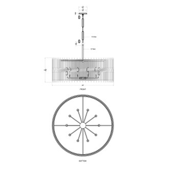 Park Row Ten Light Pendant (393P10MBFG)