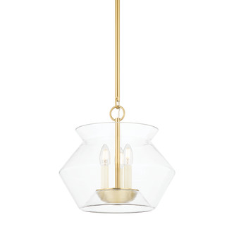 Hudson Valley - 8115-AGB - Three Light Lantern - Edmonton - Aged Brass