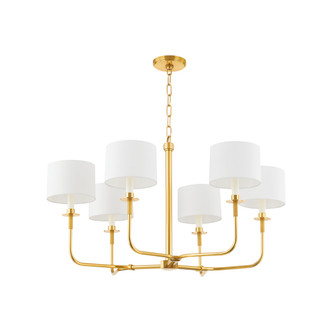 Hudson Valley - 9136-AGB - Six Light Chandelier - Paramus - Aged Brass