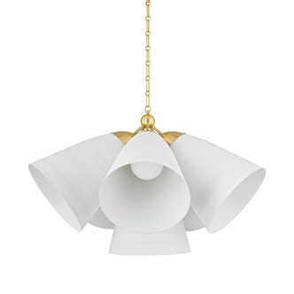 Hudson Valley - BKO1502-AGB/WP - Six Light Chandelier - Bronson - Aged Brass