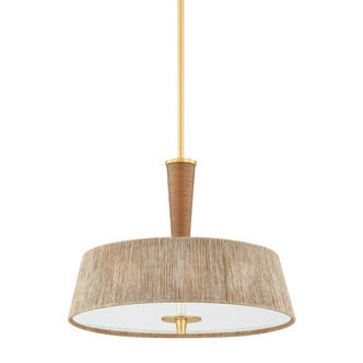 Hudson Valley - CB9522-AGB - Three Light Pendant - George - Aged Brass