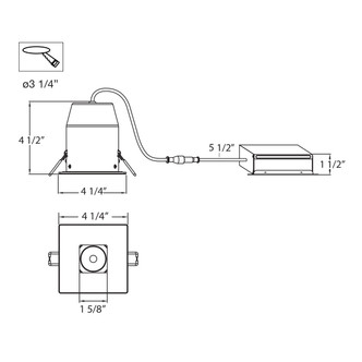 LED REC,3 1/4IN,REG,SQ,30K,WHT (31222-02)
