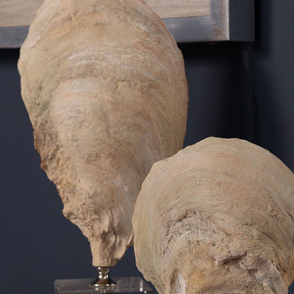 Oyster Sculpture, Set/2 (17523)